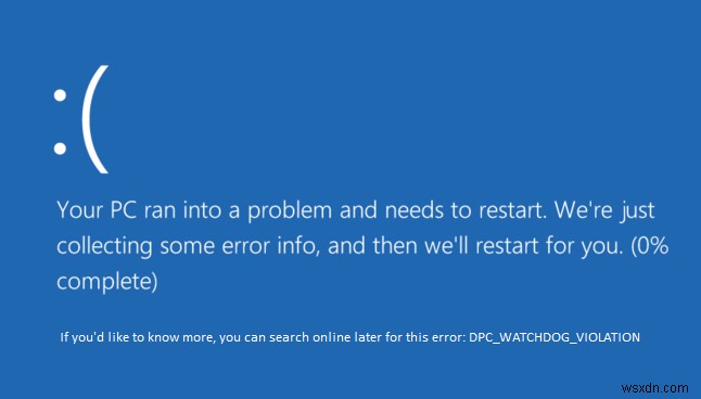 DPC_WATCHDOG_VIOLATION त्रुटि को ठीक करें 0x00000133 