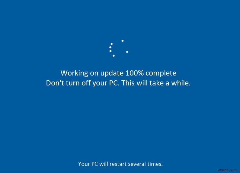 अपडेट पर काम करना 100% पूर्ण ठीक करें अपना कंप्यूटर बंद न करें 