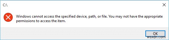 विंडोज़ निर्दिष्ट डिवाइस, पथ, या फ़ाइल त्रुटि तक नहीं पहुंच सकता [फिक्स्ड] 