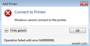 Windows प्रिंटर से कनेक्ट नहीं हो सकता [हल किया गया] 