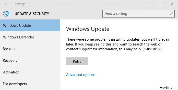 Windows अद्यतन त्रुटि को ठीक करें 0x800706d9 