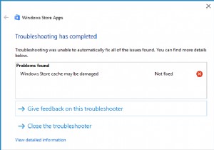 विंडोज स्टोर कैश को ठीक करें क्षतिग्रस्त त्रुटि हो सकती है 