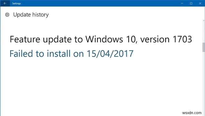 Windows 10 निर्माता अद्यतन स्थापित करने में विफल [हल] 