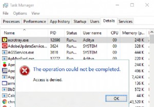 कार्य प्रबंधक में प्रक्रिया प्राथमिकता को बदलने में असमर्थ को ठीक करें 