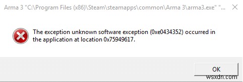 अपवाद अज्ञात सॉफ़्टवेयर अपवाद को ठीक करें (0xe0434352) 