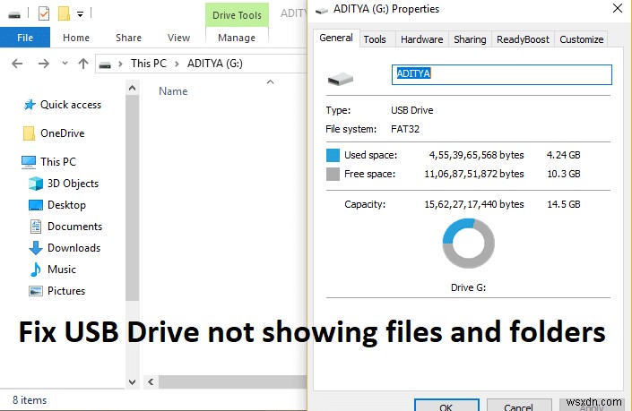 [फिक्स्ड] यूएसबी ड्राइव फाइल और फोल्डर नहीं दिखा रहा है 