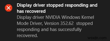 NVIDIA कर्नेल मोड ड्राइवर ने प्रत्युत्तर देना बंद कर दिया है [हल] 