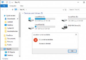 स्थानीय डिस्क को खोलने में असमर्थ को ठीक करें (C :) 