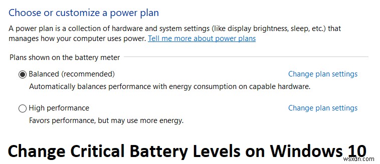 विंडोज 10 पर क्रिटिकल बैटरी लेवल बदलें 