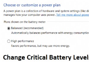 विंडोज 10 पर क्रिटिकल बैटरी लेवल बदलें 
