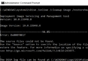 DISM स्रोत फ़ाइलों को ठीक करें त्रुटि नहीं मिली 