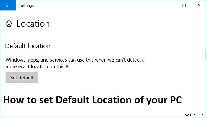 अपने पीसी का डिफॉल्ट लोकेशन कैसे सेट करें 