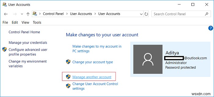Windows 10 में उपयोगकर्ता खाता प्रकार कैसे बदलें