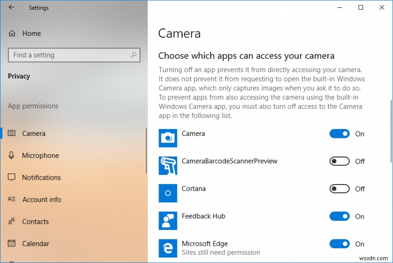Windows 10 में ऐप्स को कैमरे तक पहुंच की अनुमति दें या अस्वीकार करें