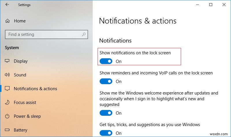 Windows 10 में लॉक स्क्रीन पर ऐप नोटिफिकेशन सक्षम या अक्षम करें