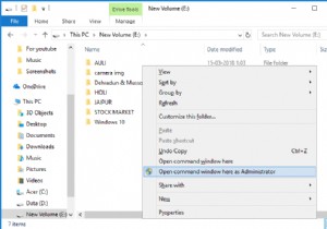 विंडोज 10 संदर्भ मेनू में व्यवस्थापक के रूप में यहां ओपन कमांड विंडो जोड़ें 