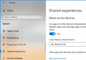 विंडोज 10 में साझा अनुभव सुविधा को सक्षम या अक्षम करें 