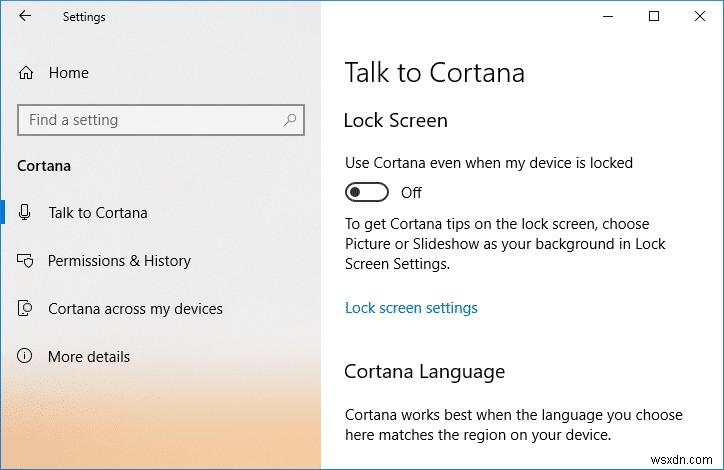 Windows 10 लॉक स्क्रीन पर Cortana सक्षम या अक्षम करें
