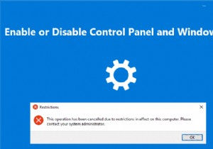 नियंत्रण कक्ष और विंडोज 10 सेटिंग्स ऐप को सक्षम या अक्षम करें 