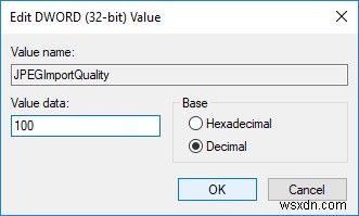 Windows 10 में डेस्कटॉप वॉलपेपर JPEG गुणवत्ता में कमी अक्षम करें