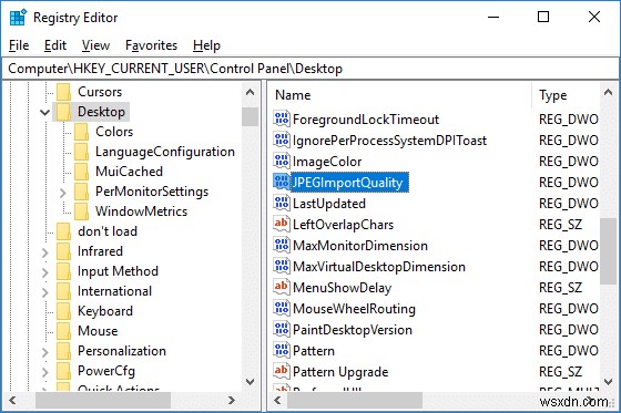 Windows 10 में डेस्कटॉप वॉलपेपर JPEG गुणवत्ता में कमी अक्षम करें