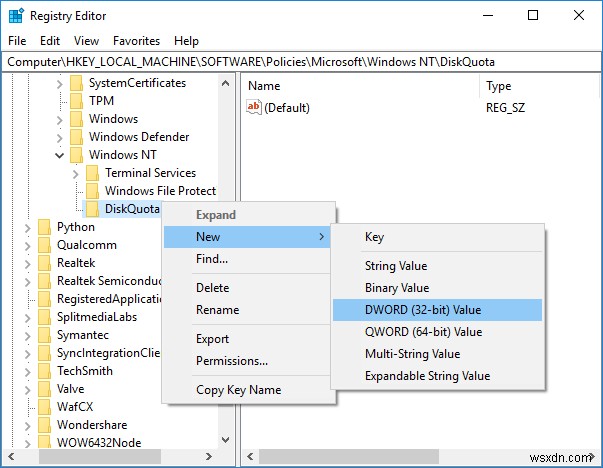 Windows 10 में डिस्क कोटा सीमा और चेतावनी स्तर कैसे सेट करें