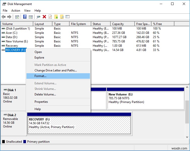 Windows 10 में डिस्क या ड्राइव को कैसे फॉर्मेट करें