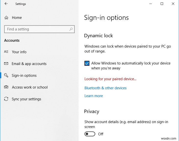 Windows 10 में डायनामिक लॉक का उपयोग कैसे करें