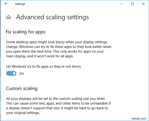 Windows 10 में धुंधले ऐप्स के लिए स्केलिंग कैसे ठीक करें
