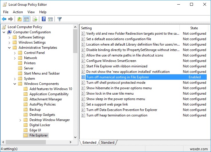 विंडोज 10 में फाइल एक्सप्लोरर में न्यूमेरिकल सॉर्टिंग को सक्षम या अक्षम करें 