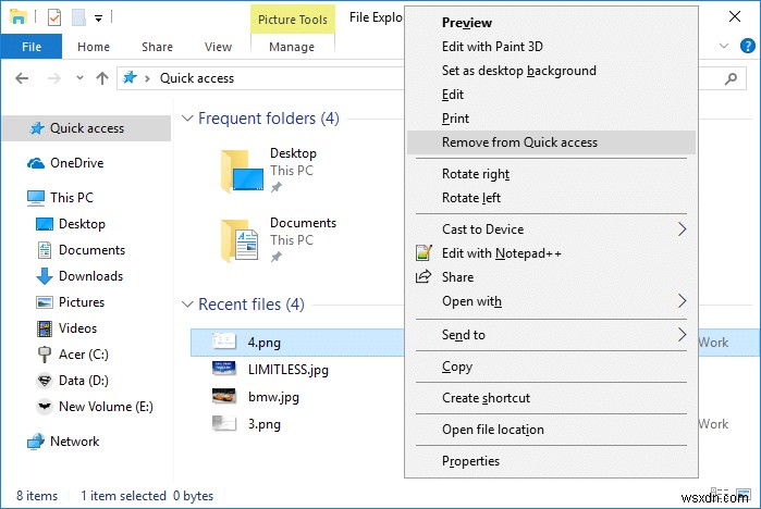 Windows 10 में अपना फ़ाइल एक्सप्लोरर हाल की फ़ाइलें इतिहास साफ़ करें