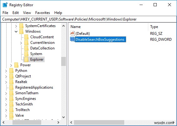 Windows 10 में फ़ाइल एक्सप्लोरर खोज इतिहास सक्षम या अक्षम करें