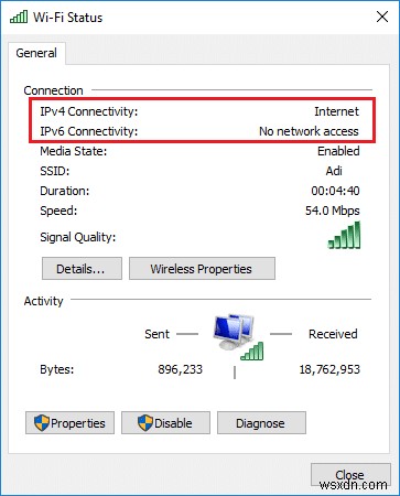 विंडोज 10 पर IPv6 कनेक्टिविटी नो इंटरनेट एक्सेस को ठीक करें 