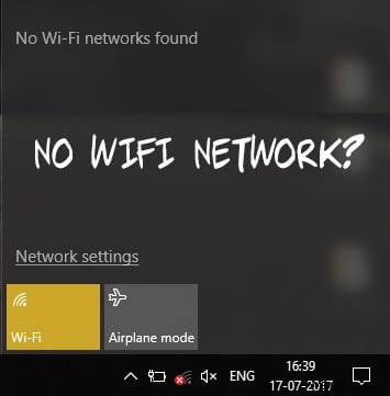 Windows 10 पर वाई-फ़ाई नेटवर्क नहीं दिख रहा ठीक करें