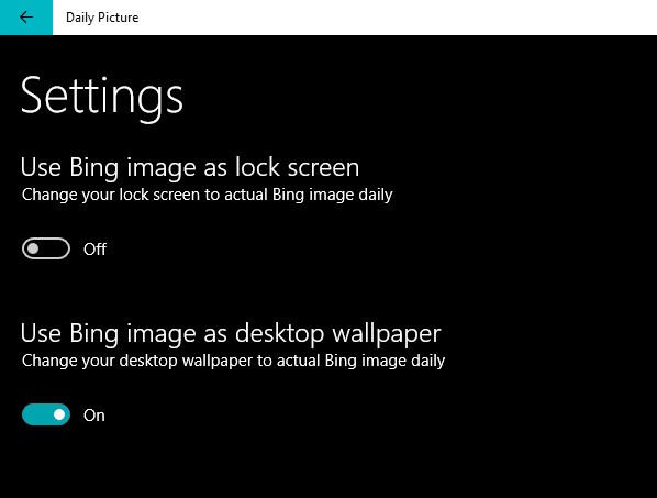 दैनिक बिंग इमेज को विंडोज 10 पर वॉलपेपर के रूप में सेट करें