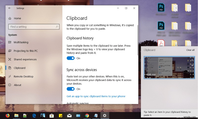 Windows 10 नए क्लिपबोर्ड का उपयोग कैसे करें?