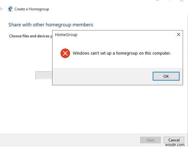 फिक्स विंडोज 10 पर होमग्रुप नहीं बना सकता 