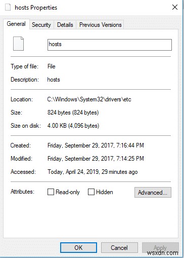Windows 10 में होस्ट फ़ाइल को संपादित करते समय फिक्स एक्सेस अस्वीकृत 