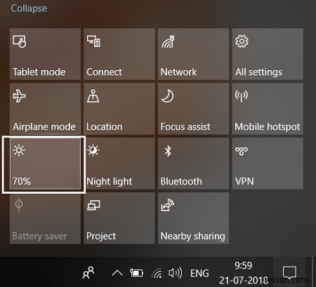 Windows 10 में स्क्रीन की चमक कैसे बदलें