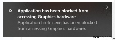 फिक्स एप्लिकेशन को ग्राफिक्स हार्डवेयर तक पहुंचने से रोक दिया गया है 