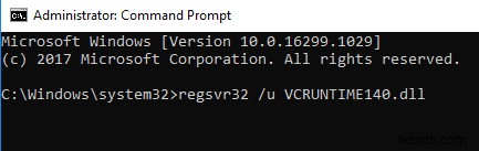 फिक्स VCRUNTIME140.dll विंडोज 10 से गायब है 