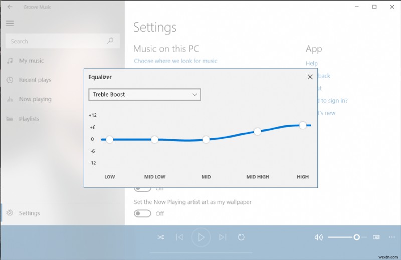 Windows 10 में Groove Music में इक्वलाइज़र का उपयोग कैसे करें