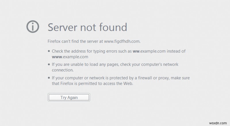 Fix Server Not Found error in Firefox