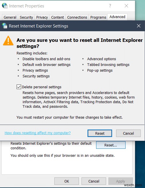 Internet Explorer में वेब पेज त्रुटि को ठीक करें