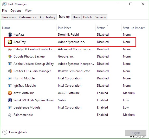 स्टार्टअप पर Adobe AcroTray.exe को कैसे निष्क्रिय करें
