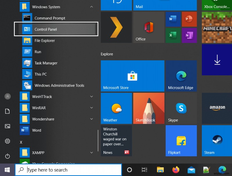 कंट्रोल पैनल कैसे खोलें (Windows 10, 8, 7, Vista, XP)