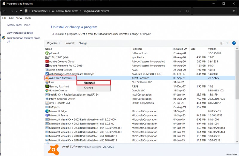 विंडोज 10 में अवास्ट एंटीवायरस को पूरी तरह से अनइंस्टॉल करने के 5 तरीके