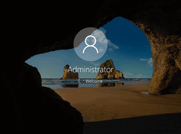 Windows 10 में लॉगिन स्क्रीन पर व्यवस्थापक खाता सक्षम या अक्षम करें