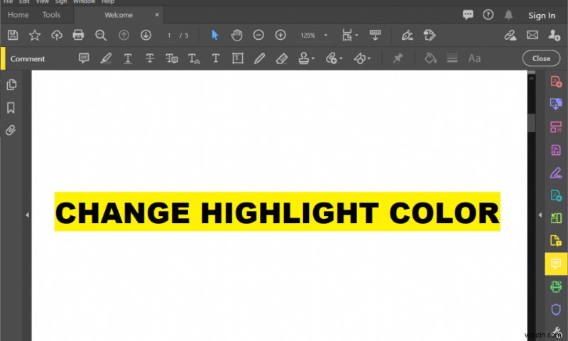 Adobe Acrobat Reader में हाइलाइट रंग कैसे बदलें