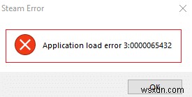 स्टीम एप्लिकेशन लोड त्रुटि को ठीक करें 3:0000065432
